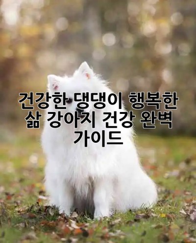 건강한 댕댕이🐶 행복한 삶🐾 강아지 건강 완벽 가이드
