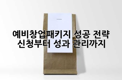 예비창업패키지 성공 전략: 신청부터 성과 관리까지