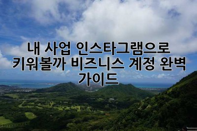 내 사업, 인스타그램으로 키워볼까? 비즈니스 계정 완벽 가이드