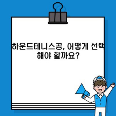 하운드테니스공 완벽 가이드: 종류, 선택법, 관리법까지!