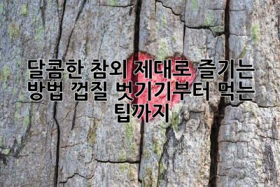 달콤한 참외, 제대로 즐기는 방법! 껍질 벗기기부터 먹는 팁까지