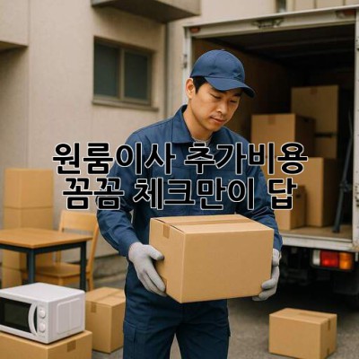 원룸이사 추가비용💣? 꼼꼼 체크만이 답!